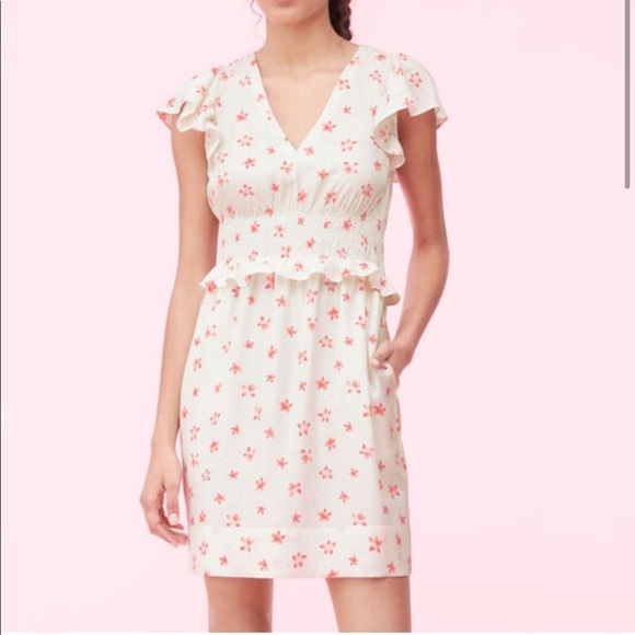 REBECCA TAYLOR Silk Blend Fleur Ruffle Dress main image 1